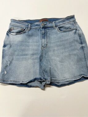 Judy Blue Womens Medium Wash Easy Breezy Mid Rise Vintage Dad Shorts Size 2XL